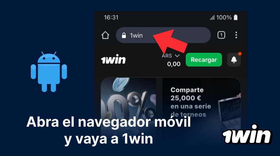 Acceso móvil al sitio oficial de 1win