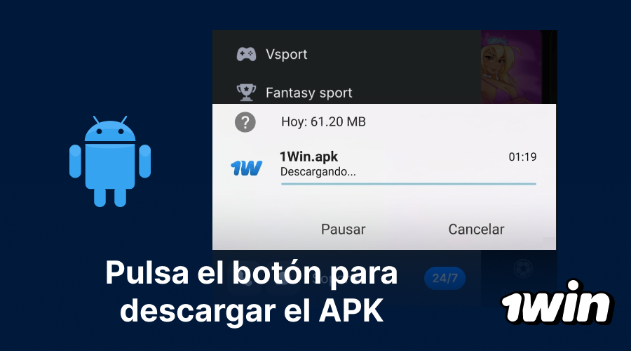 Descarga del archivo APK oficial de 1win