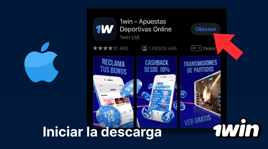Descarga y confirmación de 1win App